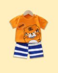 Dinosaur Printed Kids Short Sleeve Summer T-Shirt Set (Copy)