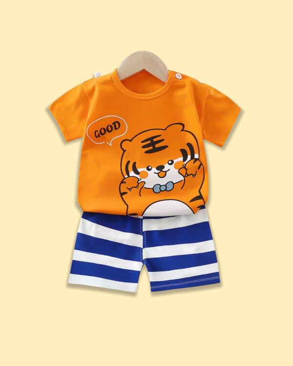 Dinosaur Printed Kids Short Sleeve Summer T-Shirt Set (Copy)